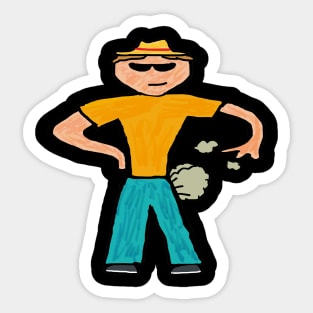 Farting Man Sticker